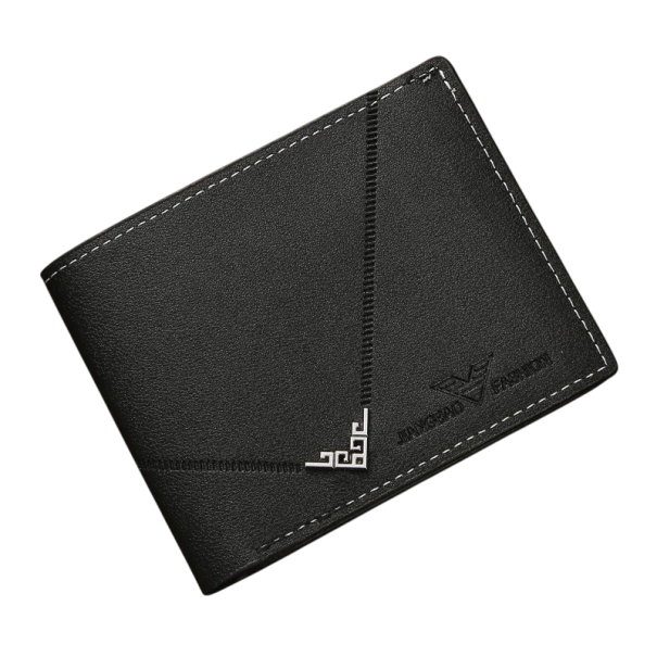 Pánska peňaženka 11,5 x 9,5 cm PU koža Neutrálne farby Praktická peňaženka s priehradkami na karty Kompaktná štýlová peňaženka pre mužov čierna
