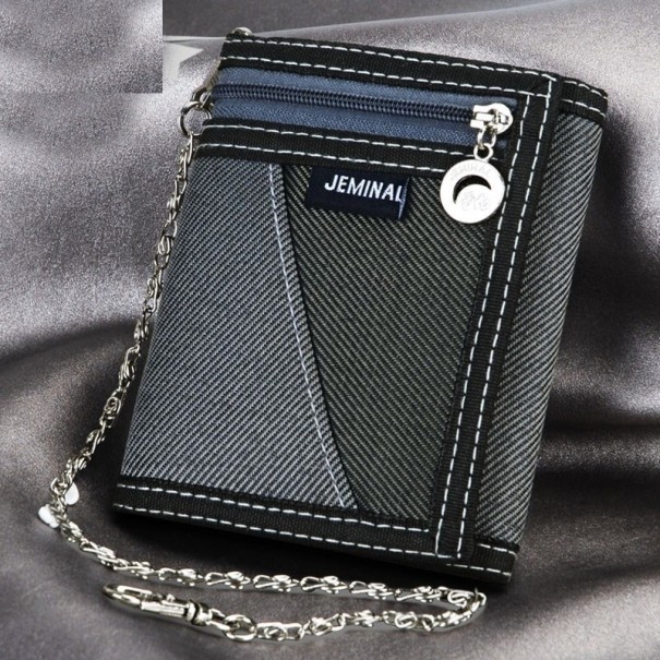 Pánska peňaženka na suchý zips M486 sivá