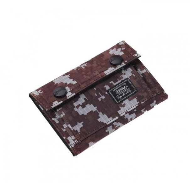 Pánská peněženka s armádním vzorem tmavě hnědá