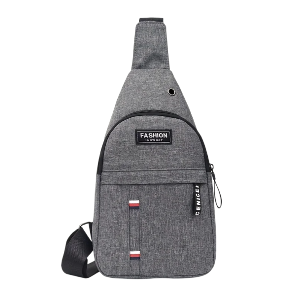 Pánska plátená crossbody taška na hrudník 17x32x5 cm Vodeodolná taška cez rameno na šport Cestovanie Turistiku Kempovanie sivá