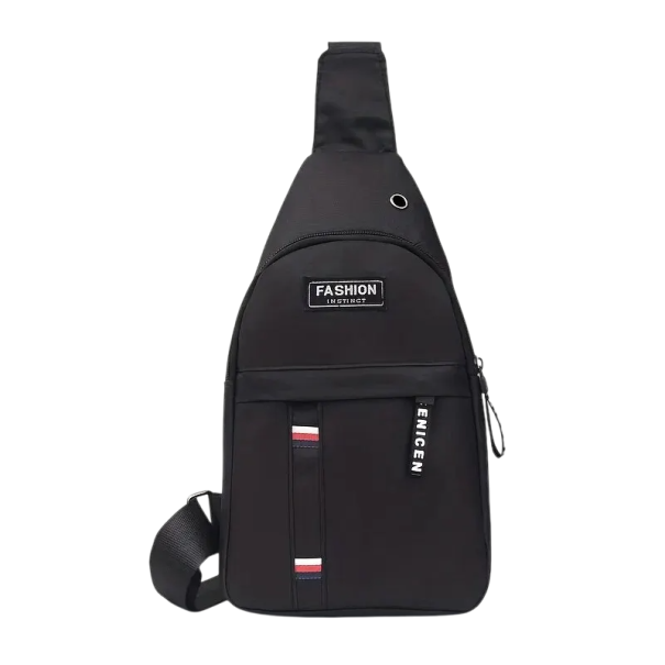 Pánská plátěná crossbody taška na hrudník 17x32x5 cm Voděodolná taška přes rameno na sport Cestování Turistiku Kempování černá