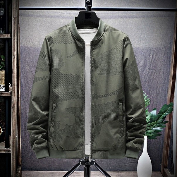 Pánská podzimní bomber bunda S46 armádní zelená 3XL