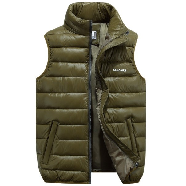 Pánská prošívaná vesta J2610 armádní zelená 3XL