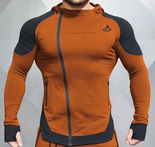 Pánská sportovní mikina F125 hnědá XL