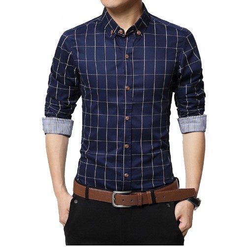 Pánska štýlová košeľa - Modrá J3342 L