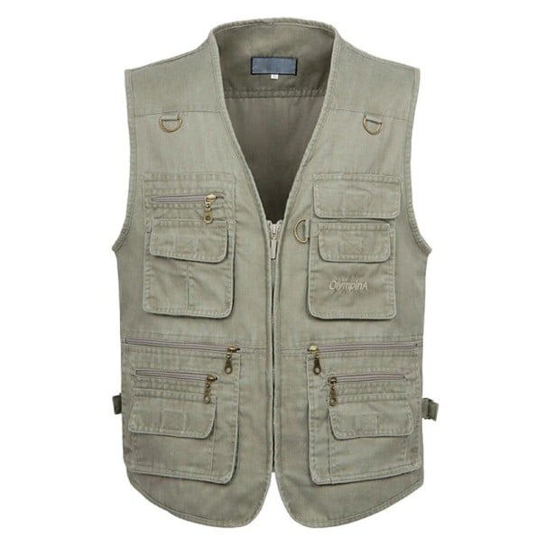 Pánská vesta s kapsami A1805 khaki 5XL