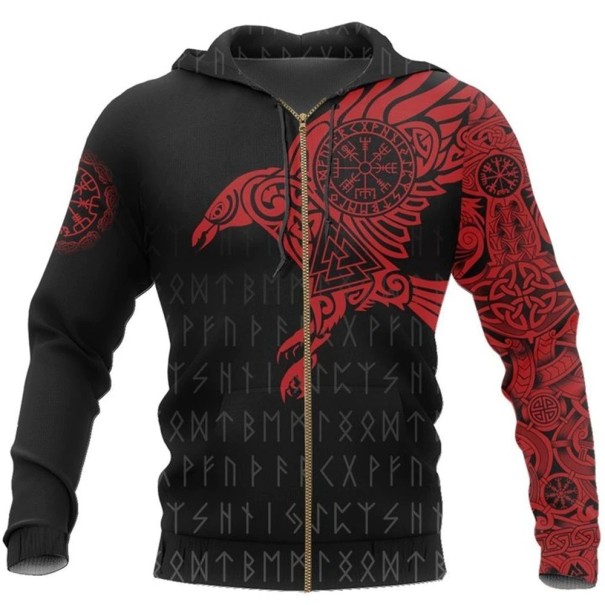 Pánská vikingská mikina červená M 2