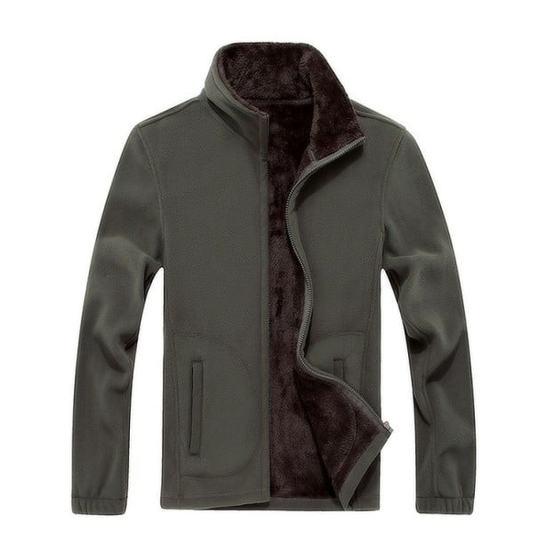Pánská volnočasová fleecová bunda J951 armádní zelená 3XL