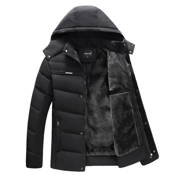 Pánska zimná bunda s kapucňou A1802 čierna L 2