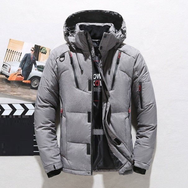 Pánská zimní bunda F1059 šedá L