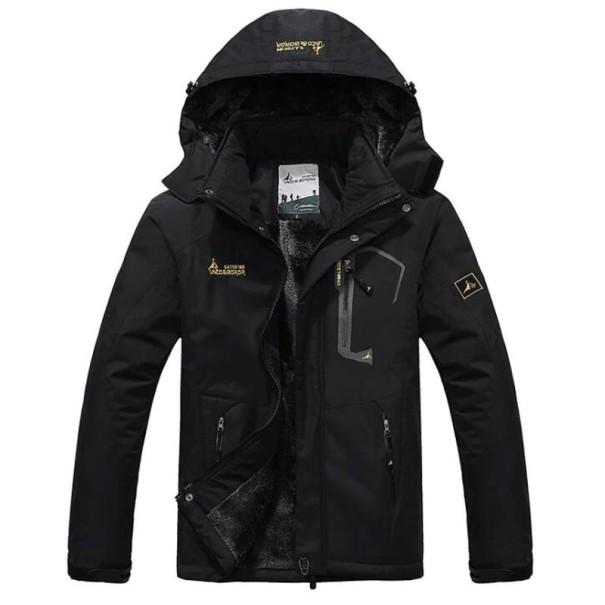 Pánská zimní bunda s kapucí černá L