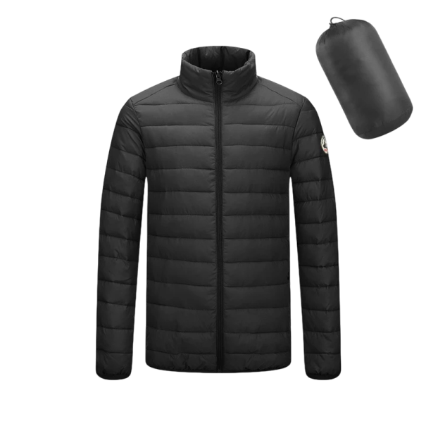 Pánská zimní bunda Unisex větruodolné provedení Zapínání na zip Odolný polyester Stylová bunda s výšivkou na paži Teplé zimní provedení černá XL
