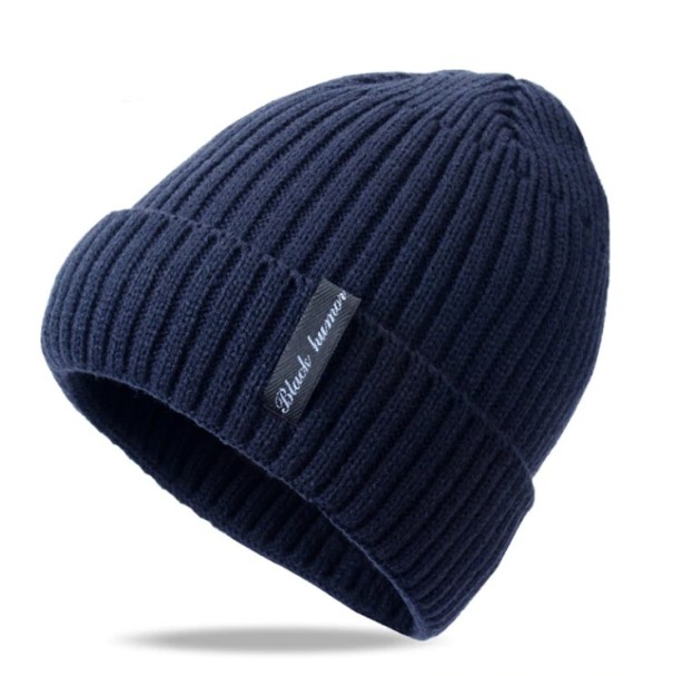 Pánská zimní čepice s kožíškem J955 tmavě modrá