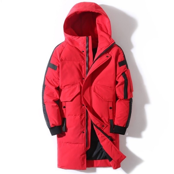 Pánská zimní péřová bunda F1265 červená XS