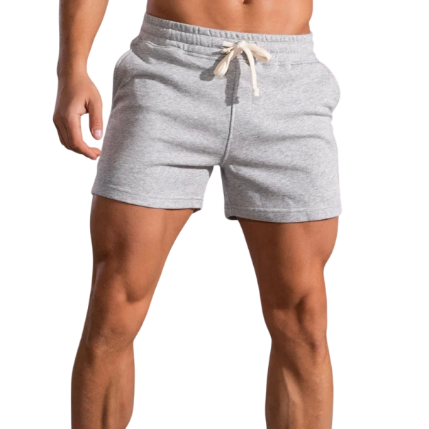 Pánské bavlněné kraťasy na léto Volnočasové sportovní šortky se stahovací šňůrkou Pohodlné fitness kraťasy na cvičení šedá M