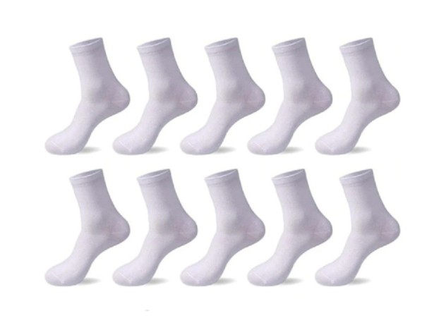 Pánske bavlnené ponožky - 10 párov biela