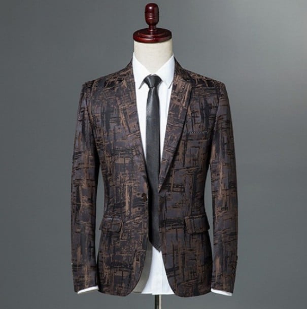 Pánské business sako J2102 khaki XL