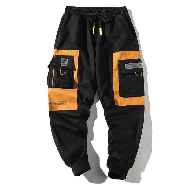 Pánske cargo nohavice F1428 tmavo žltá XS