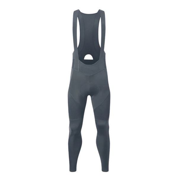Pánské cyklistické kalhoty s laclem dlouhé elastické prodyšné polyester elastan lycra pro silniční i rekreační cyklistiku šedá XS