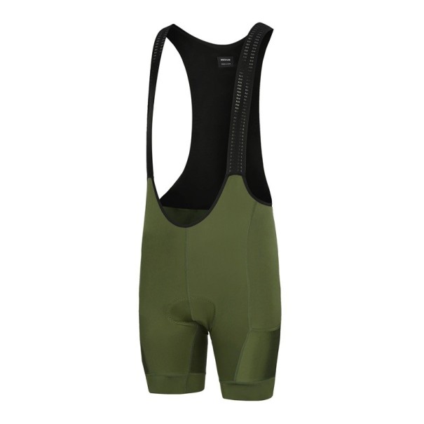 Pánské cyklistické kraťasy s laclem elastické prodyšné polyester elastan krátké provedení pro silniční i rekreační cyklistiku zelená L