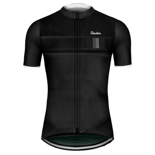 Pánské cyklistické sportovní triko s krátkým rukávem na zip pro cyklistiku, sport a venkovní aktivity černá XS
