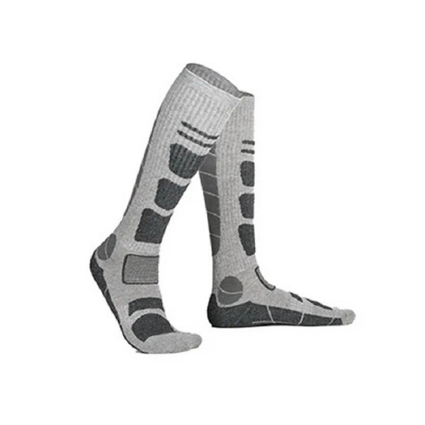 Pánské dlouhé ponožky na zimu Lyžařské termo ponožky Teplé kompresní ponožky na lyže ve velikosti 39-43 šedá