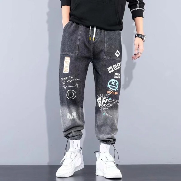 Pánské džínové kalhoty F1352 tmavě šedá L 2