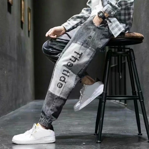 Pánské džínové kalhoty F1352 tmavě šedá M 3