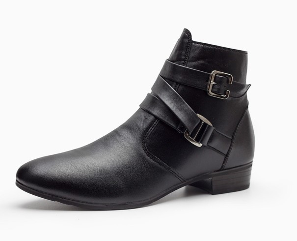 Pánske elegantné členkové topánky J2107 čierna 42