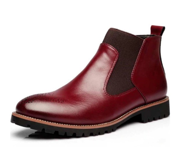 Pánske elegantné členkové topánky J2108 vínová 45