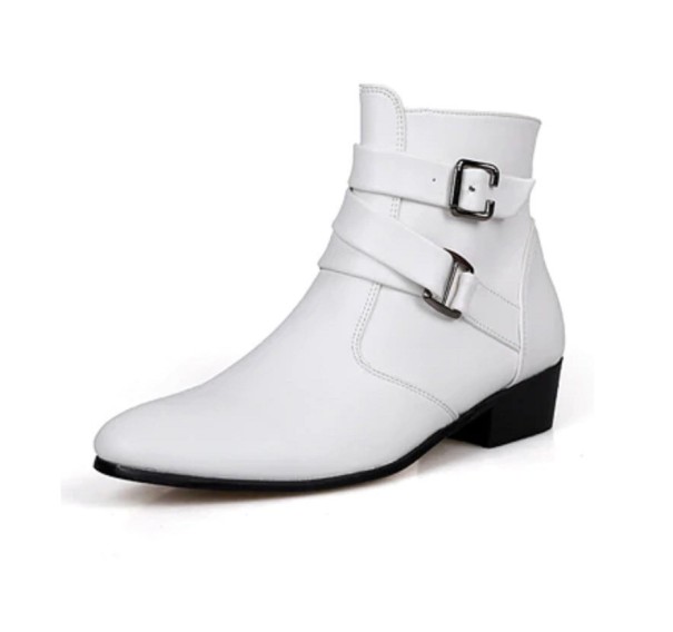 Pánské elegantní kotníkové boty J2107 bílá 44