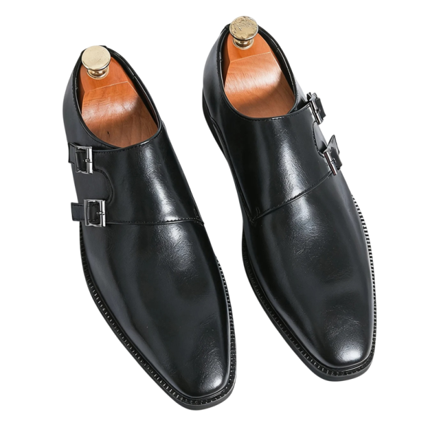 Pánské formální boty Monkstrap se dvěma přezkami Svršek z PU kůže Podešev z pryže a EVA Na svatbu do práce i na společenské akce černá 38,5