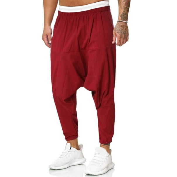 Pánské harémové kalhoty F1396 červená M