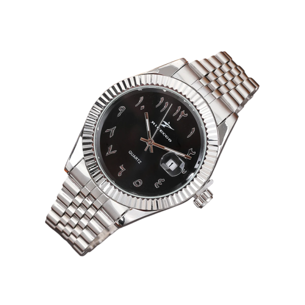 Pánske hodinky z nerezovej ocele 40–44 mm Elegantné obchodné hodinky Quartz Arabské číslice Náramok 22–23 cm Klasický štýl čierna