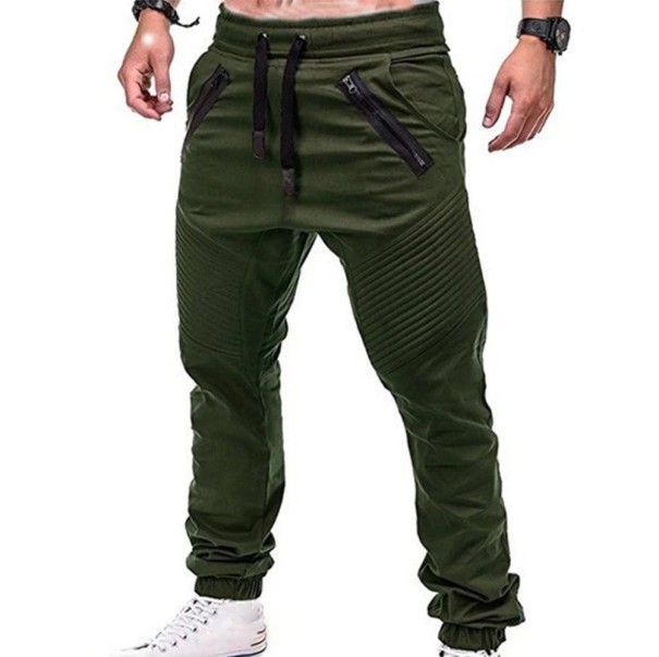 Pánské kalhoty F1402 armádní zelená XS