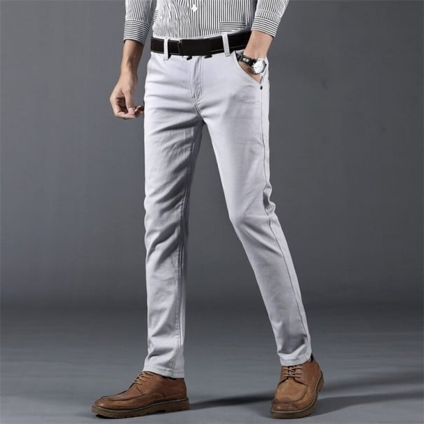 Pánské kalhoty F1494 světle šedá 30