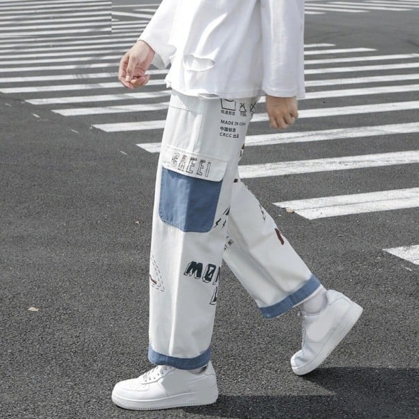 Pánské kalhoty F1496 bílá XS