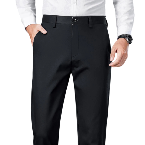 Pánské kancelářské rovné kalhoty Smart Casual Elegantní oblekové kalhoty na schůzky do práce i na běžné nošení Pohodlný formální styl černá 33
