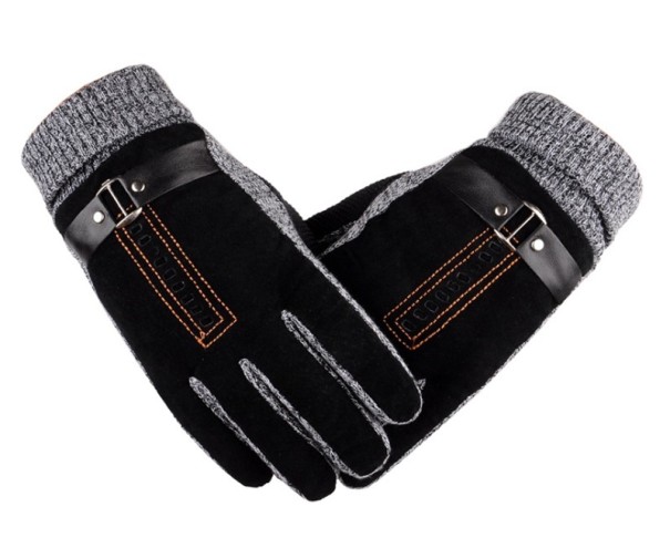 Pánské kašmírové rukavice na zimu J1470 černá