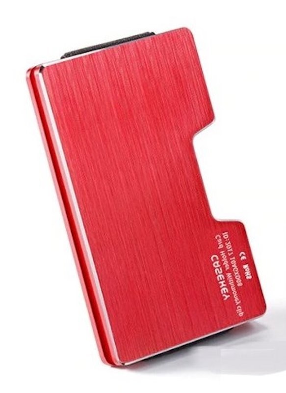 Pánske kovové puzdro na karty červená