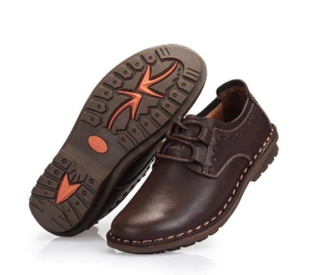 Pánské kožené boty Genuine kůže tmavě hnědá 42