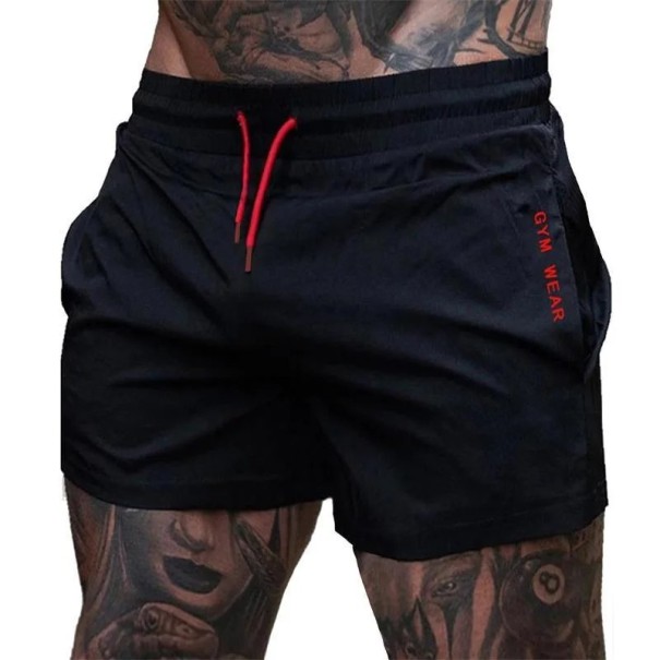 Pánske letné fitness kraťasy Tenké bežecké športové šortky Priedušné tréningové kraťasy so sťahovacou šnúrkou Neformálny voľný strih červená L