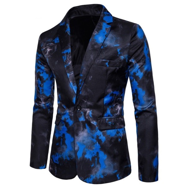 Pánske luxusné sako v zaujímavom prevedení J1482 modrá M