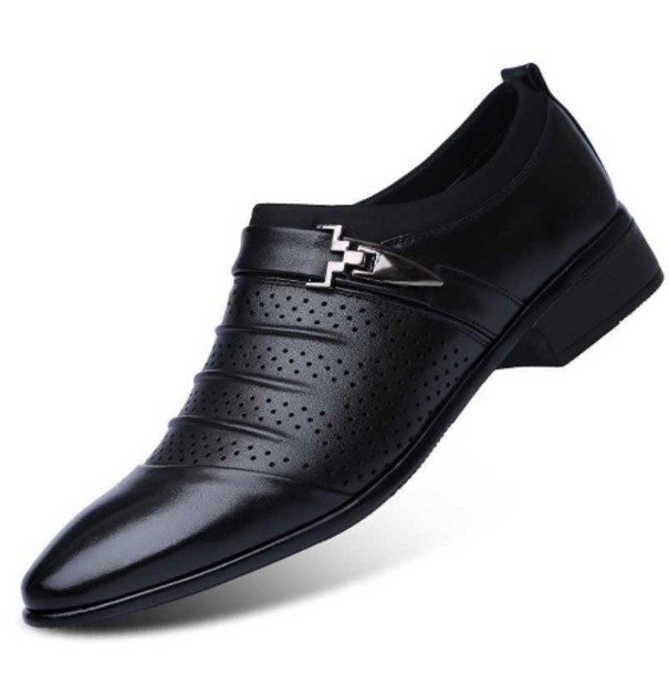 Pánské moderní polobotky s přezkou J2139 černá 39 2