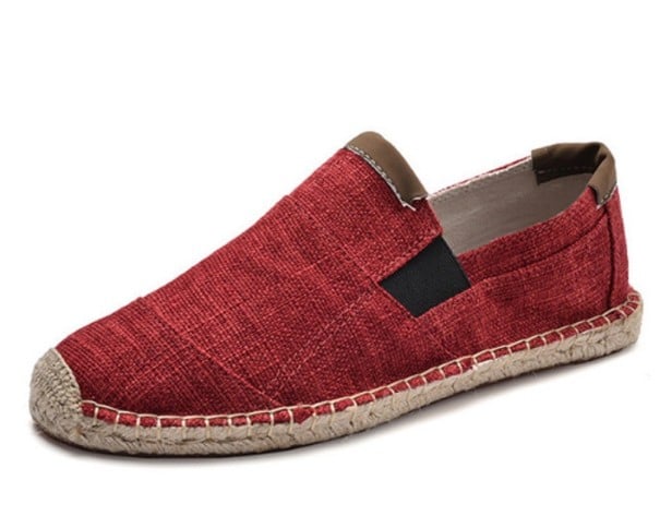 Pánské plátěné espadrilky J964 červená 42