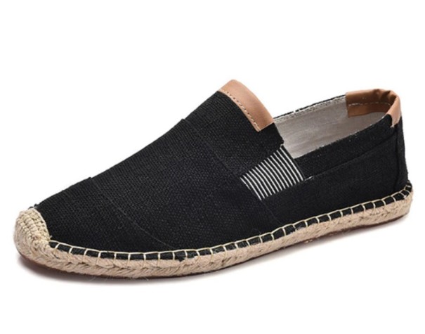 Pánske plátené espadrilky J964 čierna 43