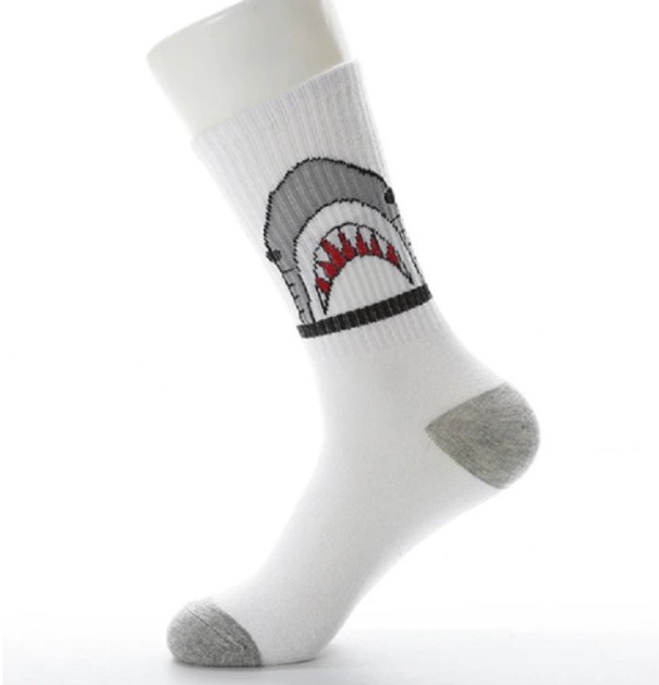Pánske ponožky so žralokom biela