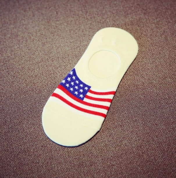 Pánske ponožky - Vlajky sveta biela