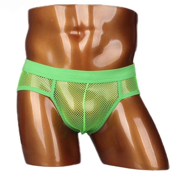 Pánské síťované slipy zelená XS
