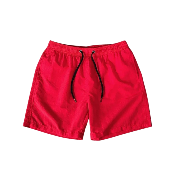 Pánské šortkové plavky Na tkaničku Jednobarevné Polyesterové Rychleschnoucí Letní plavky na pláž k bazénu i dovolenou červená XL